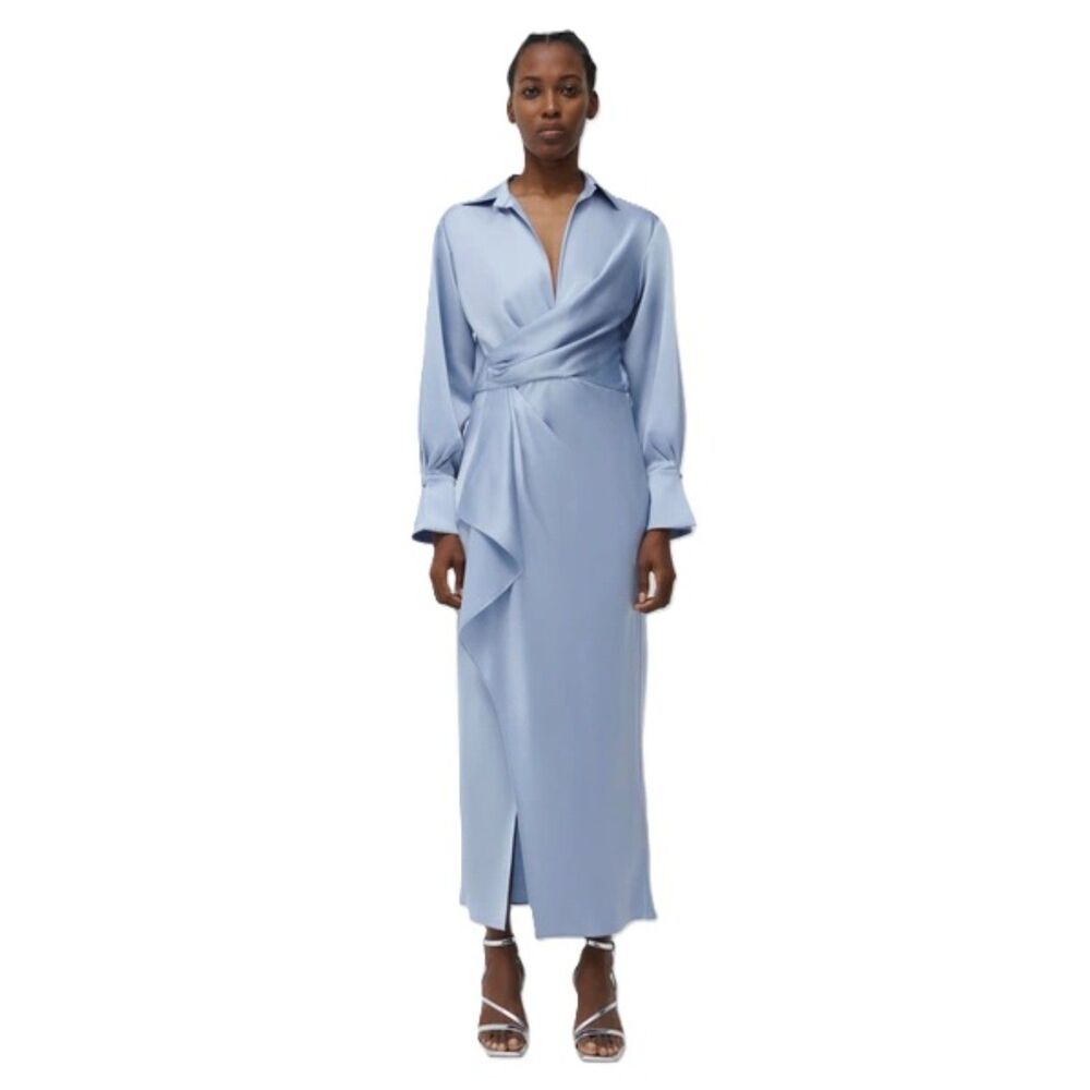 Simkhai Talita Draped Midi Dress in Mariana Blue - Women's 4 - New with Tags